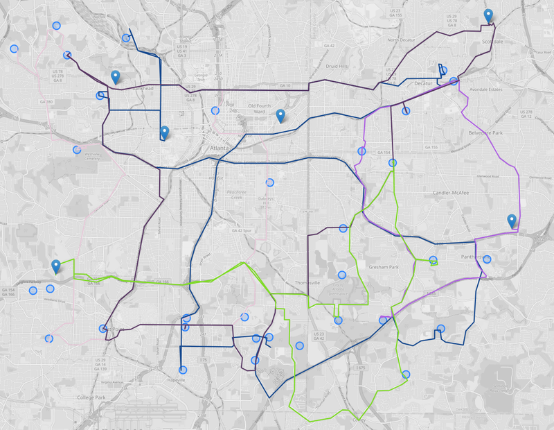 Visualization of a Field Service Routing schedule